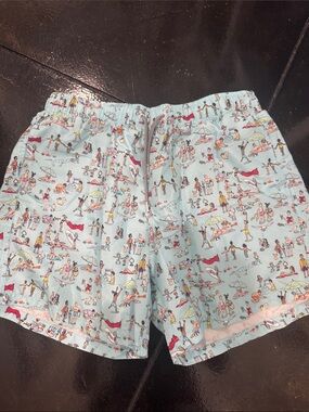 Boardies Mens Light Blue Beach Print Swim Trunks